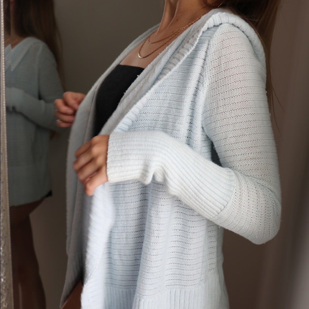 Hollister Light Blue Hooded Cardigan